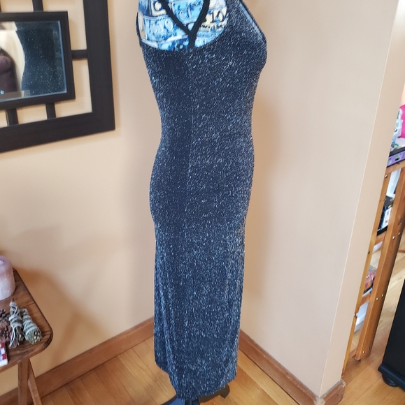 BLACK SHIMMERY Y2K EVENING DRESS! - Picture 3 of 15